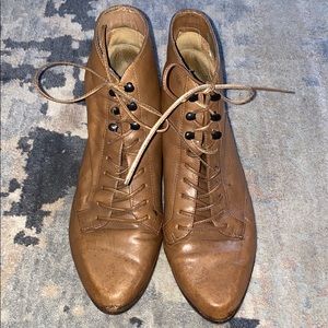 Vintage: Taupe 9 West 90s Lace Up Boots